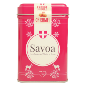 "Boîte rétro rouge " - Sablés aux éclats de caramel