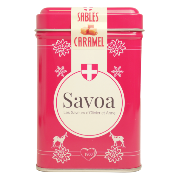 "Boîte rétro rouge " - Sablés aux éclats de caramel
